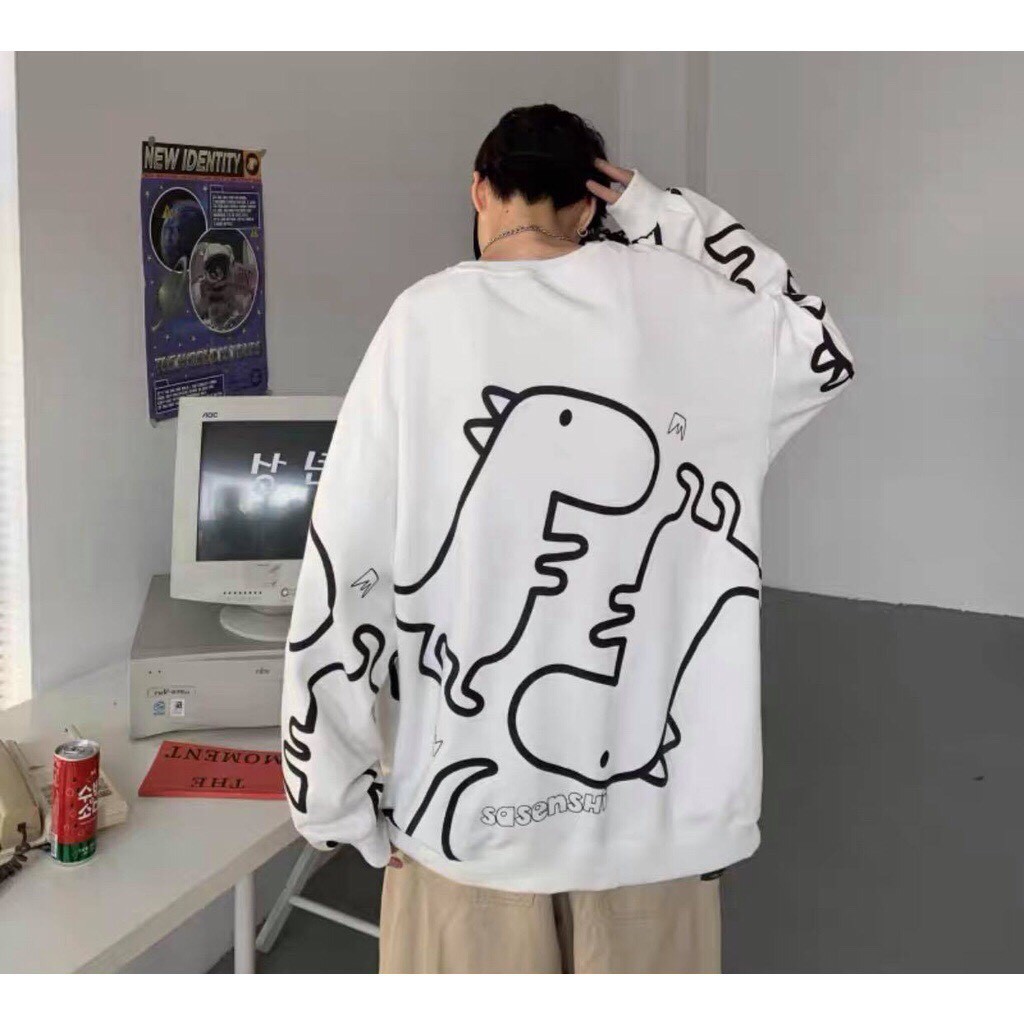 Áo Sweater Form Rộng Nỉ Hoạ Tiết Khủng Long Tay Dài Ulzzang Hot ( Ảnh Thật+ Hàng Sẵn) | BigBuy360 - bigbuy360.vn