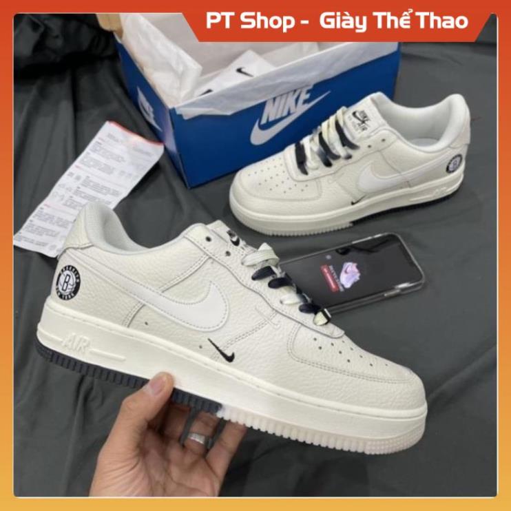 [FreeShip - Hàng Đẳng Cấp] GIÀY AF1 BROOKLYN CREAM ZEP 11, GIẦY AF1 TRẮNG KEM ÂM DƯƠNG DÂY HAI MẦU