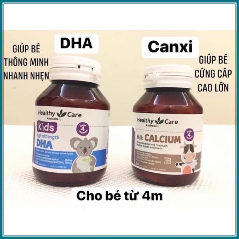 [Chính Hãng] Viên Bổ Sung DHA/ CANXI Cho Bé Healthy Care Kid’s High 60 viên Úc