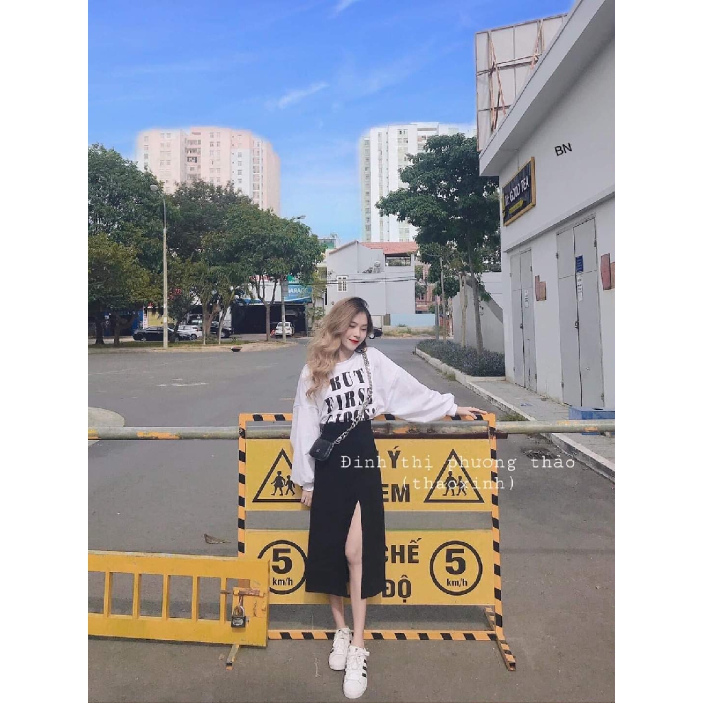 Chân Váy Midi Skirt Xẻ Tà ulzzang style kè video ảnh thật CV808 | BigBuy360 - bigbuy360.vn