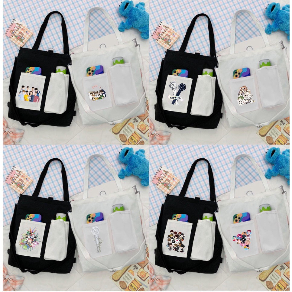 Túi Vải Tote Kiêm Balo blackpink TBL2 bangtan jack itzy got7 mtp sơn tùng army twice wanna one exo