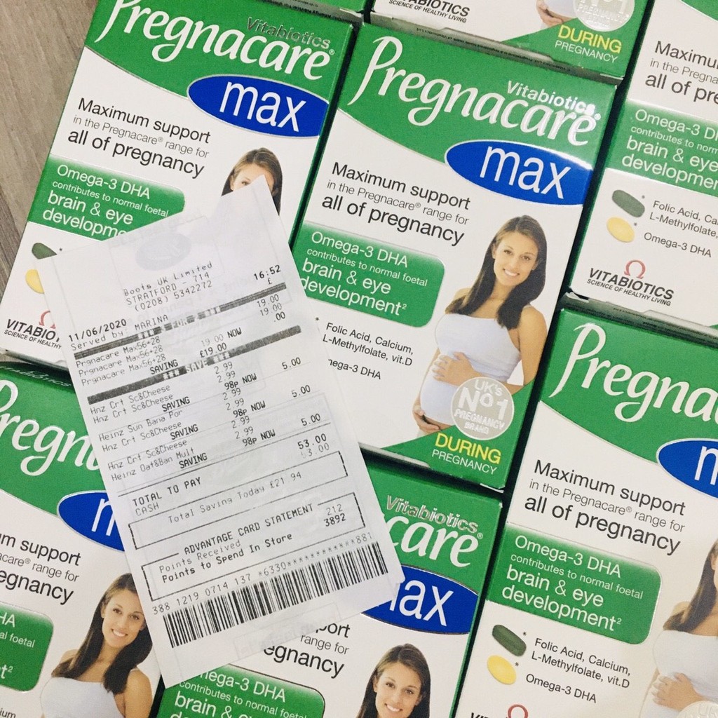 {Đủ bill + Date 2024} Vitamin bầu (84v) bổ sung dinh dưỡng cho bà bầu và mẹ sau sinh Pregnacare Max, UK