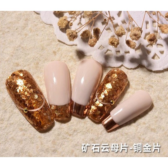 Set nhũ vảy cá vàng gold 6 màu trang trí móng