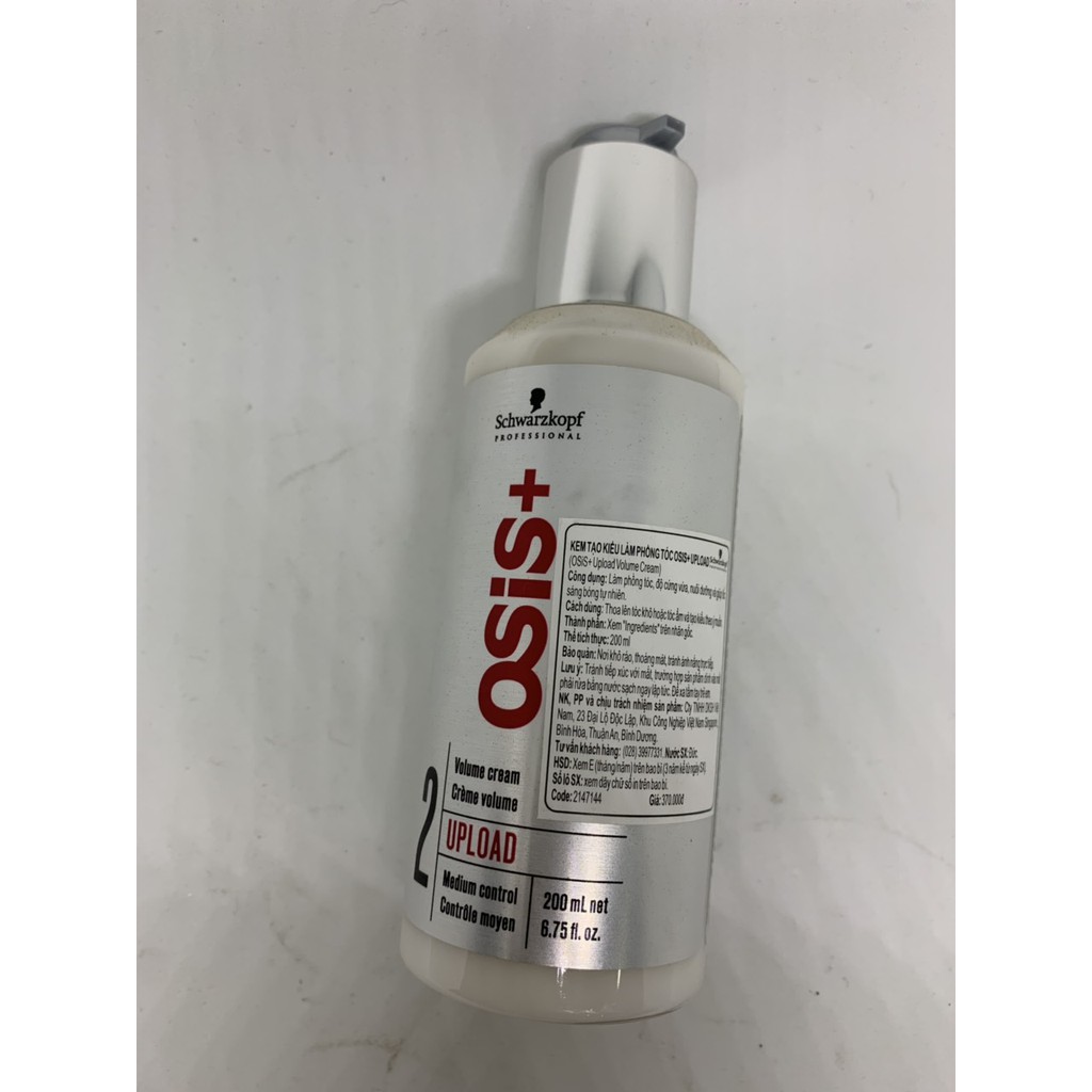 Gel tạo phồng tóc Osis+ 2 Upload Schwarzkopf 200ml