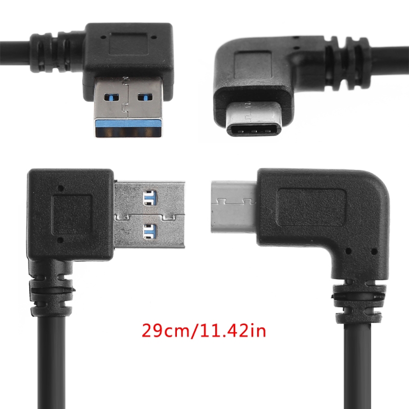 Cáp 2 đầu hình chữ L USB3.0 A và USB3.1 Type C