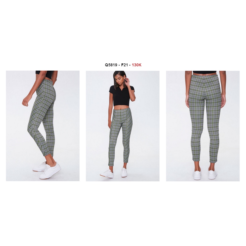 Q5819 - Quần tregging F21 phối carô