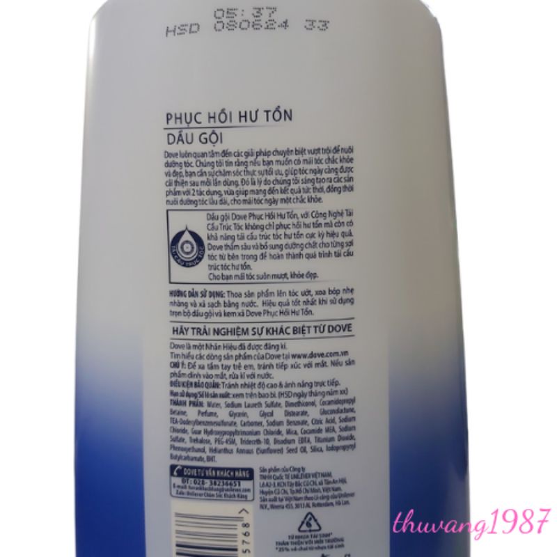 Dầu gội phục hồi hư tổn Dove 880g