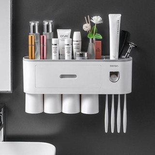 [GBShop] Kệ Nhà Tắm thông minh OENON OENEN Đa Năng Kèm Nhả Kem Đánh Răng Tự Động Cao Cấp - 3 Ly - GB Shop