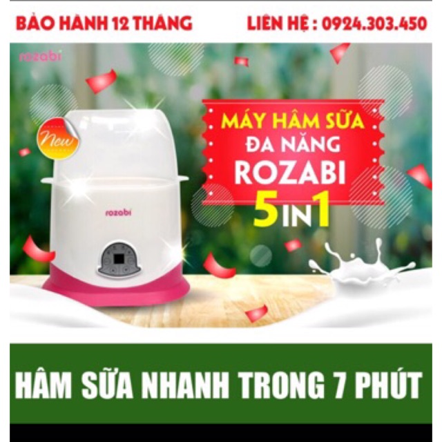 Máy hâm sữa tiệt trùng 2 bình sữa rozabi