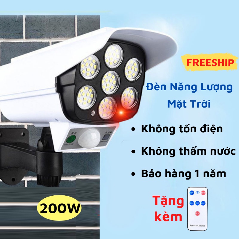 Đèn Năng Lượng Mặt Trời Giả Camera Chống Trộm, Chống Nước Có Điều Khiển, Cảm Biến Thông Minh