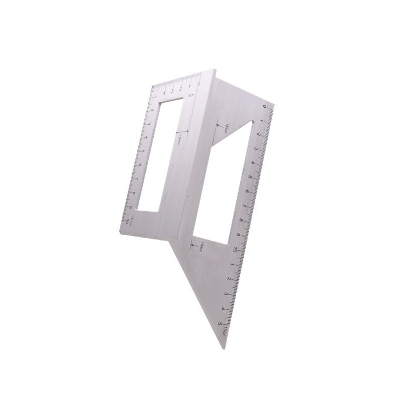 SUN Aluminum Alloy Wooden Square Multifunction Ruler 45 90 Degree Gauge Woodworking
