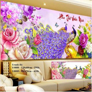 Tranh đính đá phu thê viên mãn y8088: 120 x 60