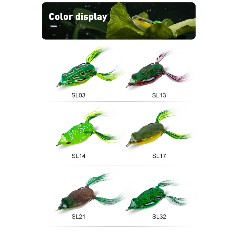 Mồi câu cá giả KINGDOM hình ếch nhảy mềm có móc câu đôi nhân tạo Haruan Toman