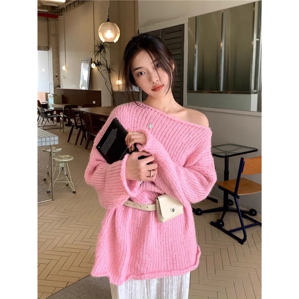 Áo len lệch vai xẻ tà ❌SALE SOCK❌ Hàng QC loại 1