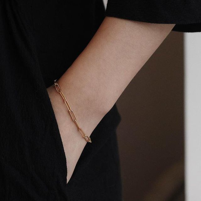 Vòng tay mắt xích chất liệu thép không gỉ thời trang cho nam nữ | BigBuy360 - bigbuy360.vn