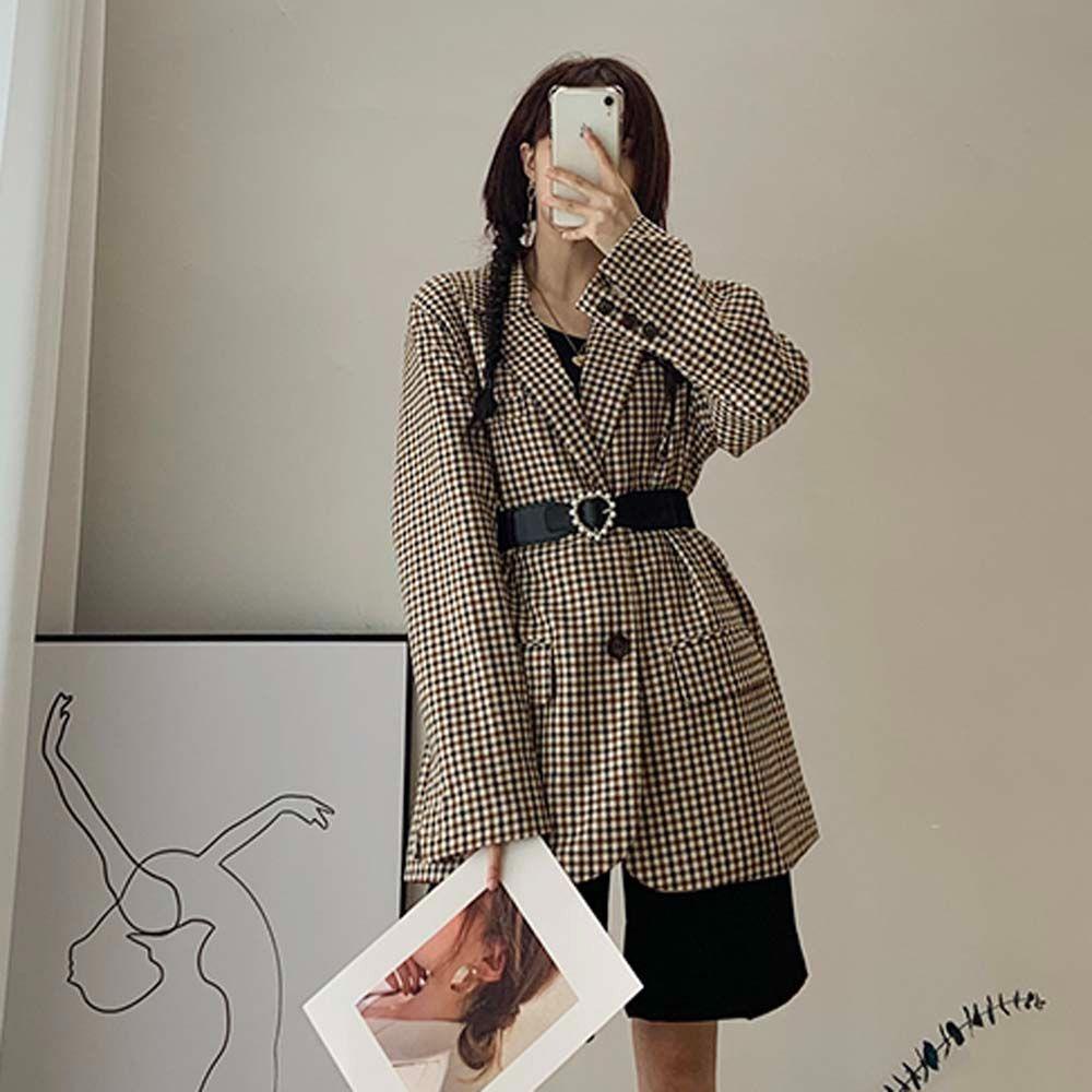Thắt Lưng Co Giãn Khóa Kim Loại Hình Trái Tim Đơn Giản Cho Nữ