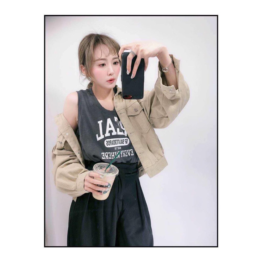 🌟HCM🌟🌺FREESHIP 99K🌺️ >---> Áo Jeans Kaki Nữ Nút Sau Màu Xanh Rêu AKKN01<---< Mina-Fashion ⚡⚡⚡⚡⚡ | BigBuy360 - bigbuy360.vn