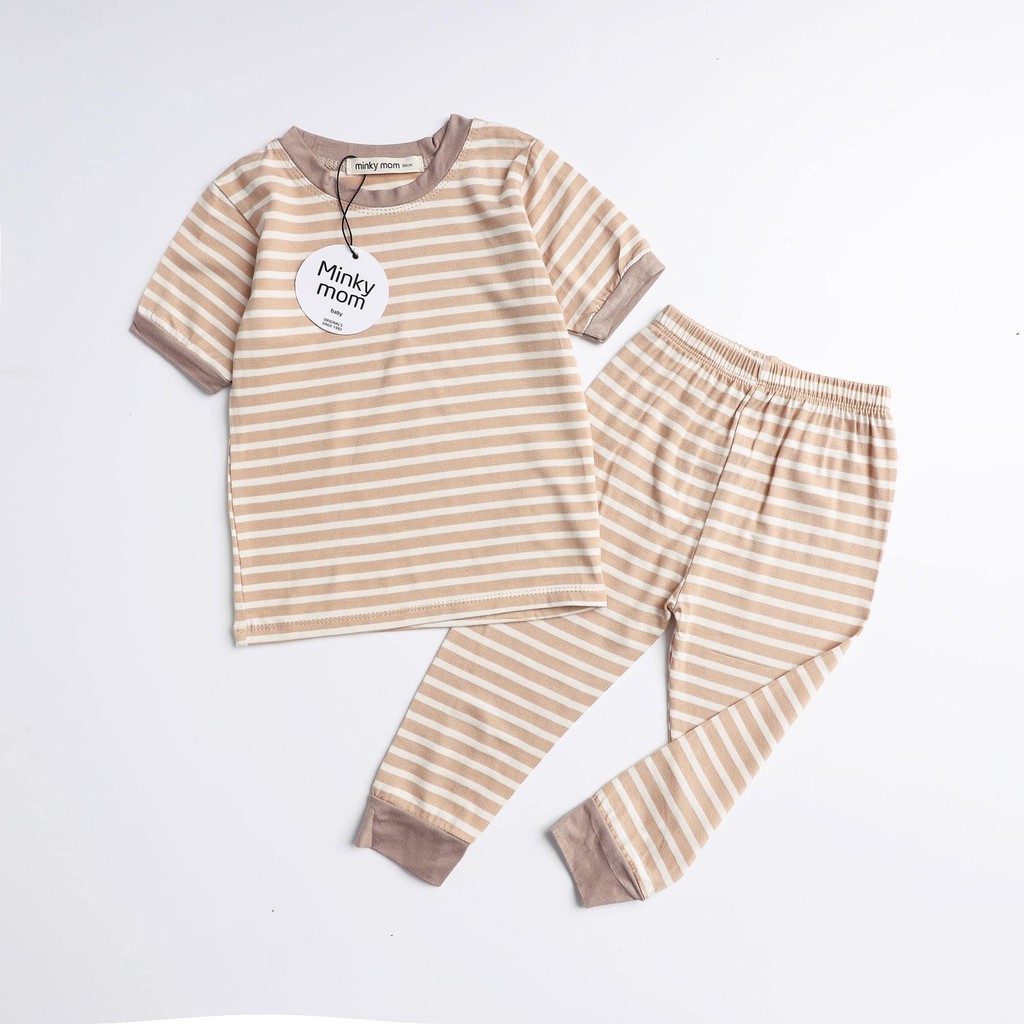 SALE! BỘ TAY CỘC QUẦN DÀI KẺ DỌC MINKY MOM CAO CẤP MỀM MỊN CHO BÉ MÃ TNQDS