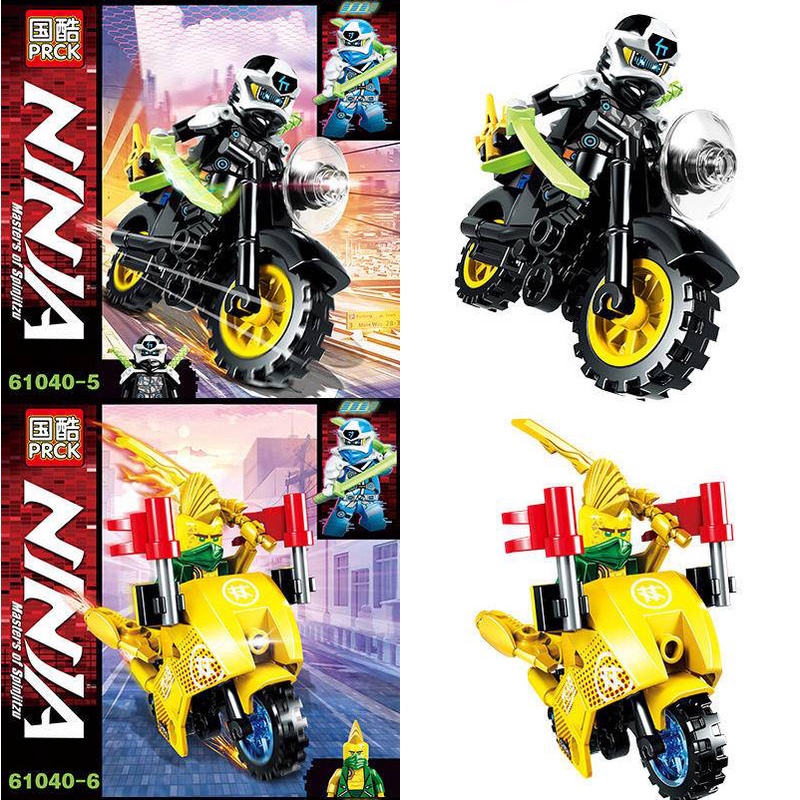 Đồ chơi lắp ráp xếp hình lego ninjago season phần 12 ninja lloyd kai jay cole nya wu và xe PRCK 61040 trọn bộ 8 hộp