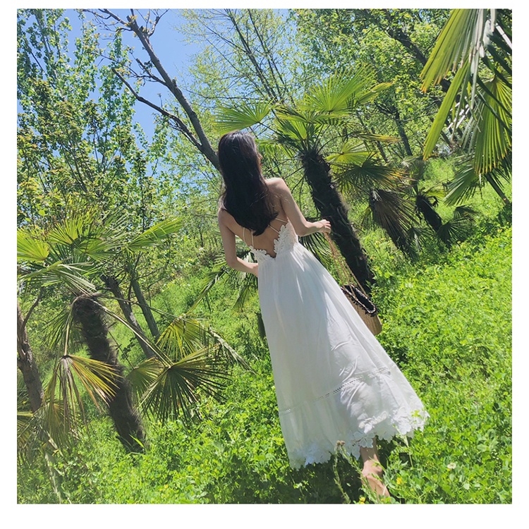 Đầm Maxi, Váy Maxi Hở Lưng Viền Ren Vô Cùng Thích Hợp Để Đi Biển Cho Nữ