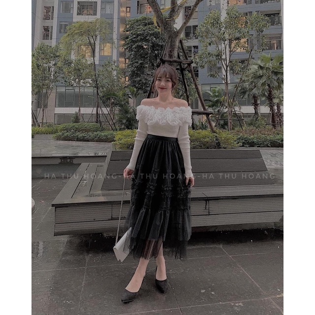 ÁO TRỄ VAI BÈO NGỰC TẦNG 2 MÀU