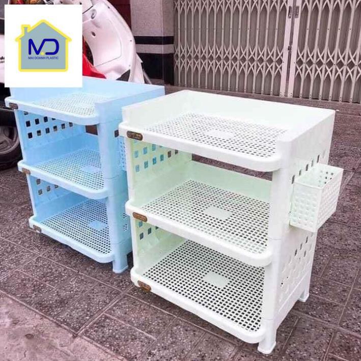 (hot) Kệ (trạn) úp chén, bát đĩa 3 tầng nhựa Việt Nhật cao cấp5528-3