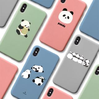 Ốp điện thoại màu kẹo hình gấu trúc cho iPhone 6/7/8 Plus XR XS Max 11 Pro