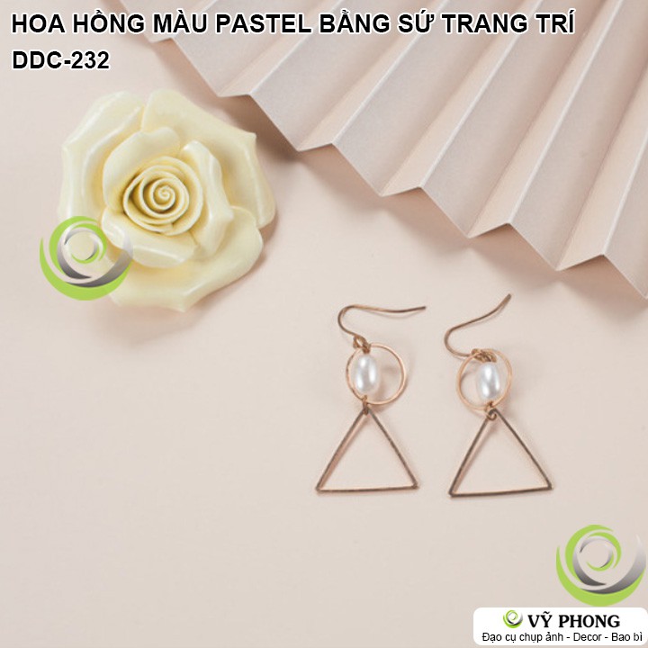 HOA HỒNG SỨ MÀU PASTEL PHONG CÁCH BẮC ÂU TRANG TRÍ TRƯNG BÀY ĐẠO CỤ CHỤP ẢNH SẢN PHẨM INS DDC-232