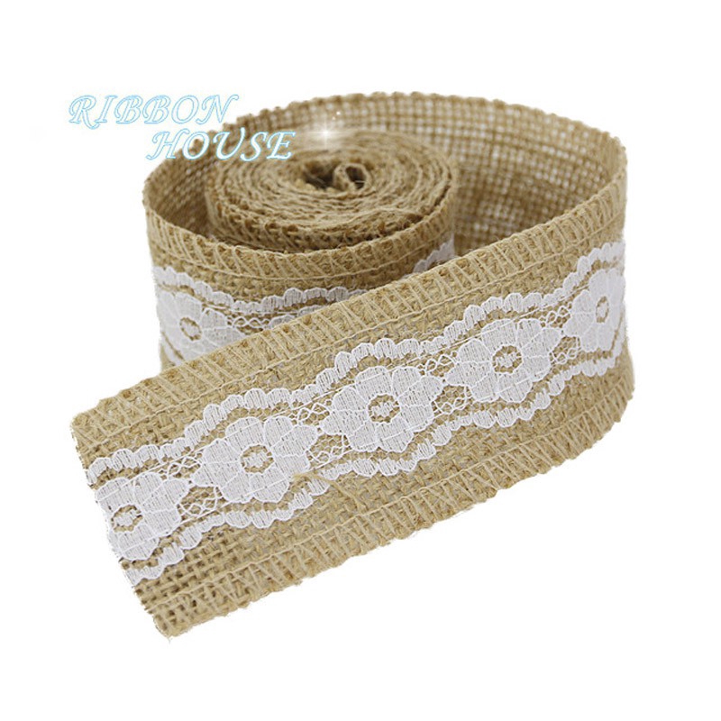 Cuộn ruy băng sợi đay tự nhiên để trang trí tiệc cưới dài 2m 5cm