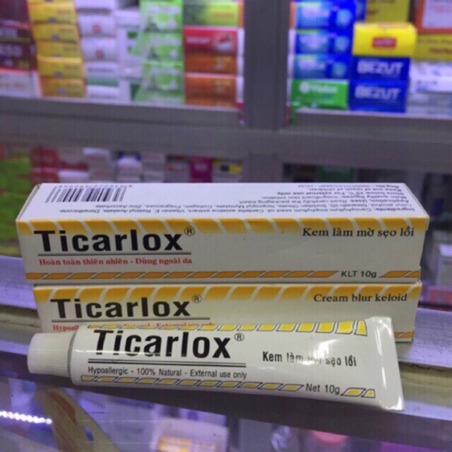 Sản phẩm Ticarlox tuýp 10g ( sẹo lồi, lõm....)