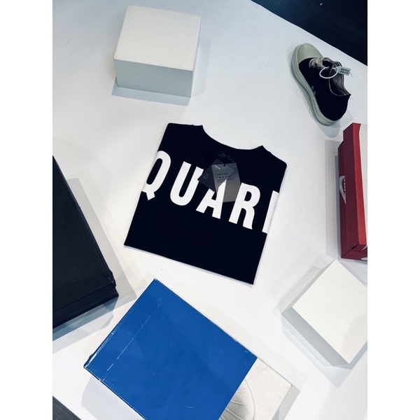 Áo Phông Nam Nữ DSQ in chữ trước ngực - Chất thun cotton 4 chiều hình in ép nhiệt giá rẻ thời trang