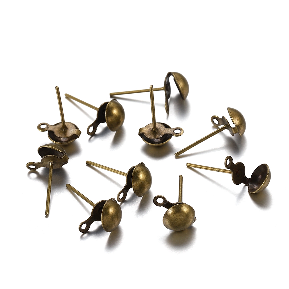 50-100 cái / lốc 4 5 6 8 10mm bông tai bi  bóng hợp kim để tự làm đồ trang sức thủ công Làm phát hiện phụ kiện Nguồn cung cấp