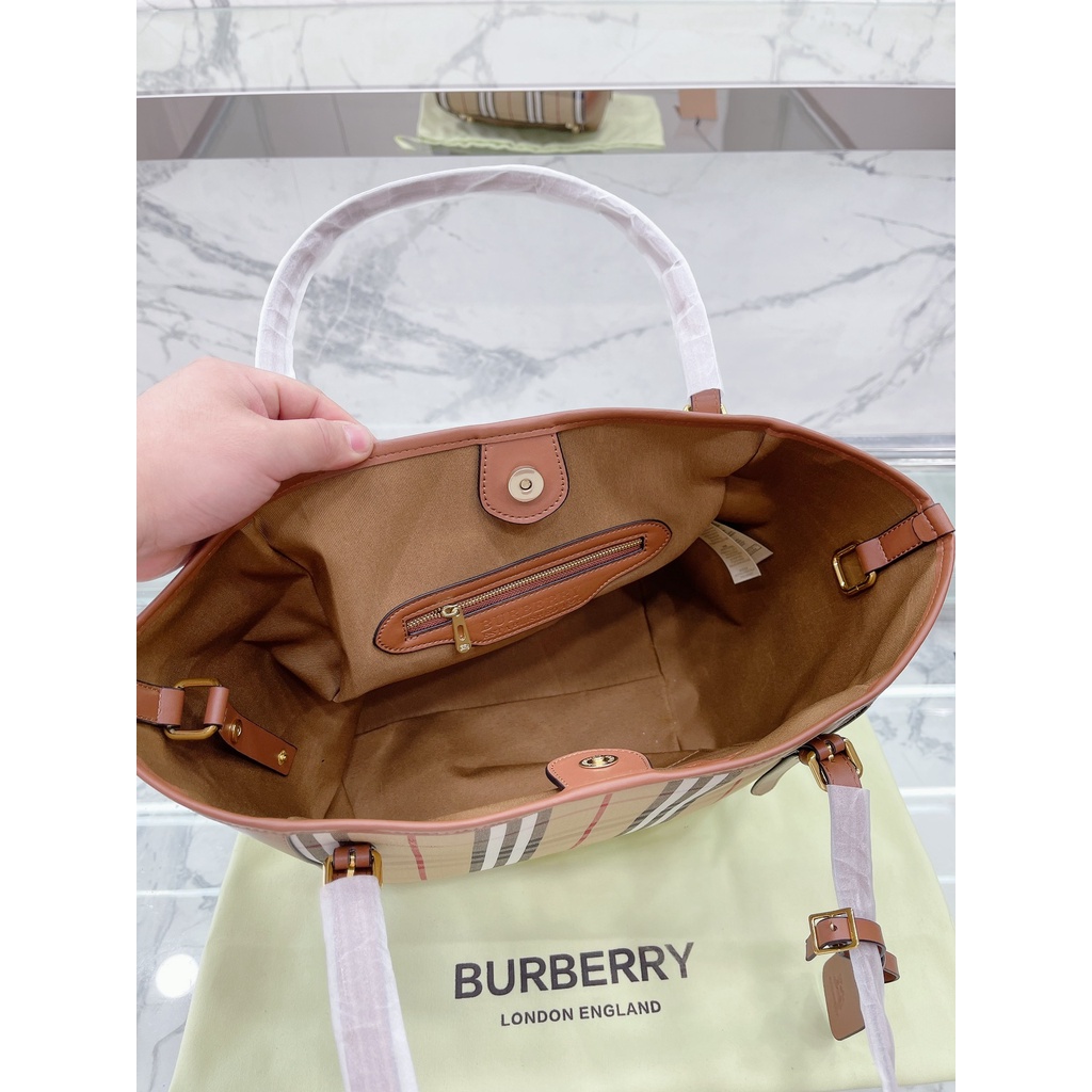 Burberry Tote bag handbag cổ điển da bò túi xách nữ Shopper Bags