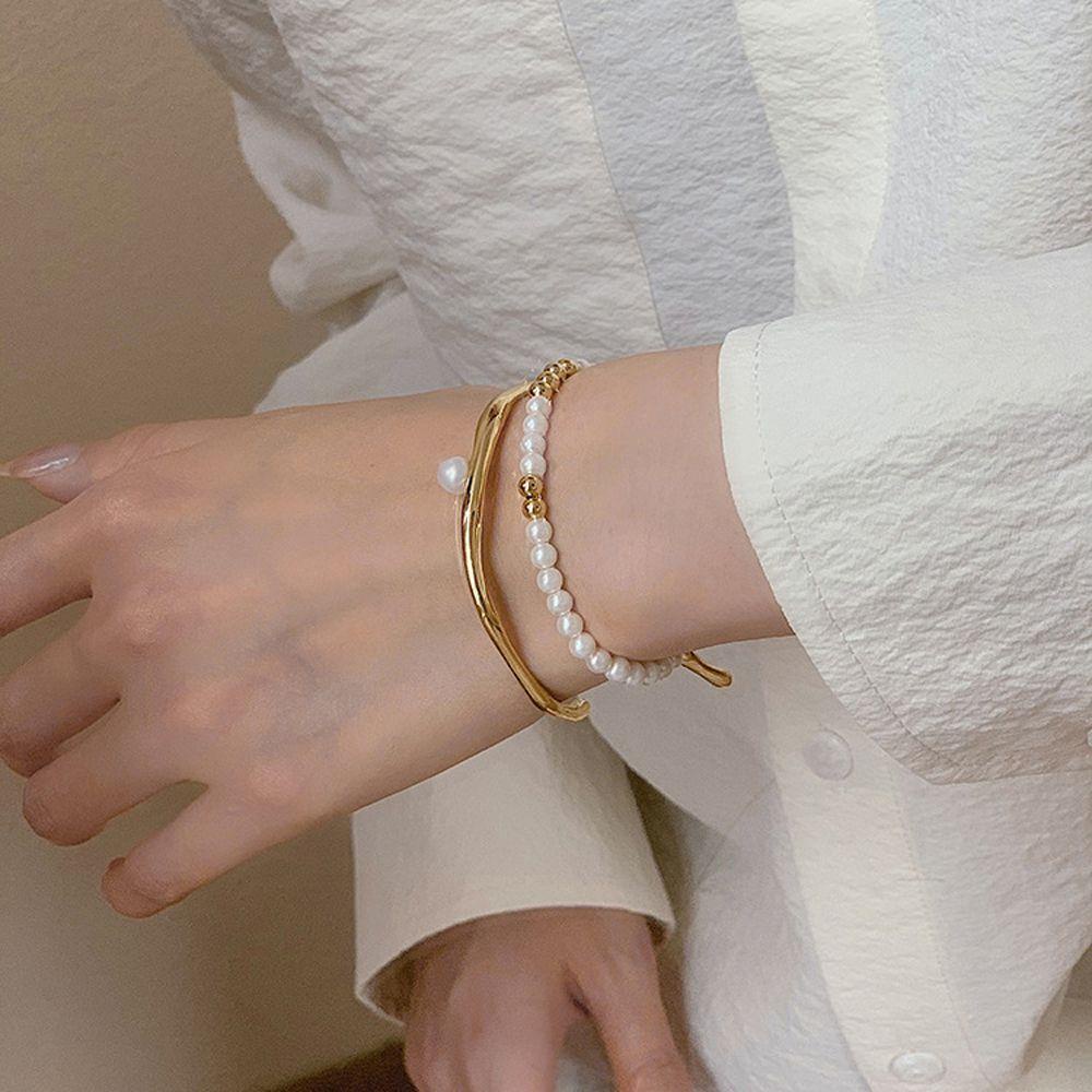 Vòng Đeo Tay VANES1 Hai Lớp Kiểu Dáng Ngọt Ngào Sang Trọng Cho Nữ