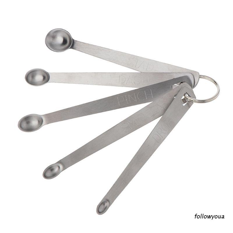 Bộ 5 Muỗng Đo Lường Bằng Thép Không Gỉ Tiện Dụng Cho Nhà Bếp