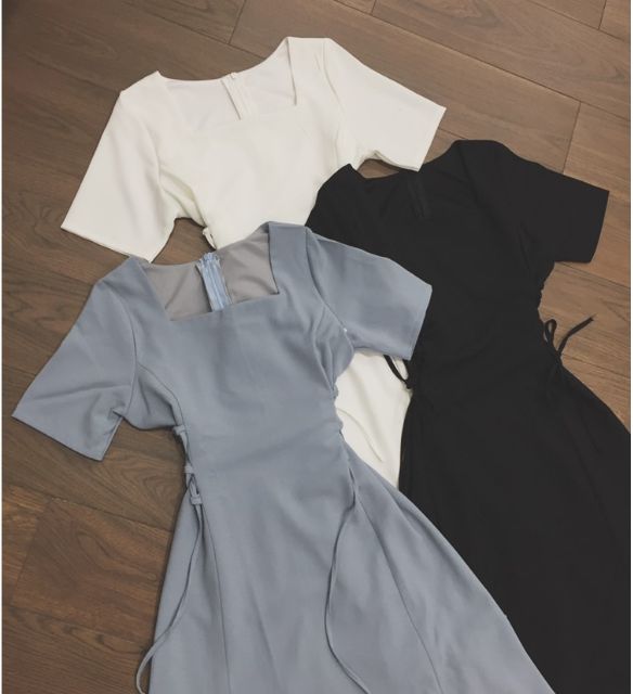 Váy dự tiệc đan dây eo 3 màu trắng, đen, nude SẴN NUDE, Trắng size S kèm ảnh thật MS22