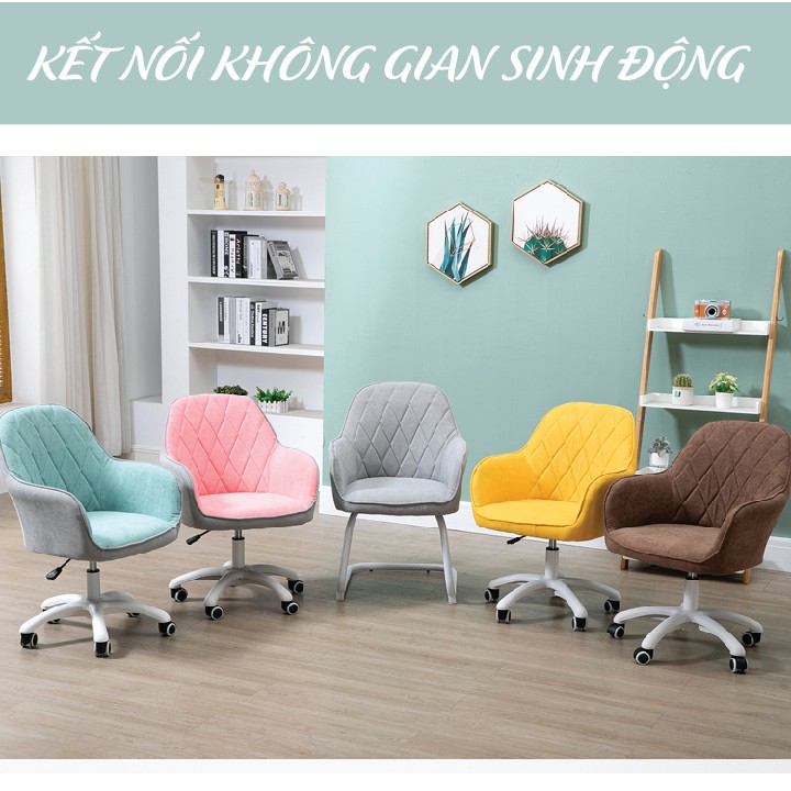 Ghế Trang Điểm Makeup Xoay, Ghế Nữ Phòng Ngủ Cao Cấp, Cafe - Ăn Uống - Showroom - Thư Giãn, Ghế Làm Việc Học Tập Bắc Âu