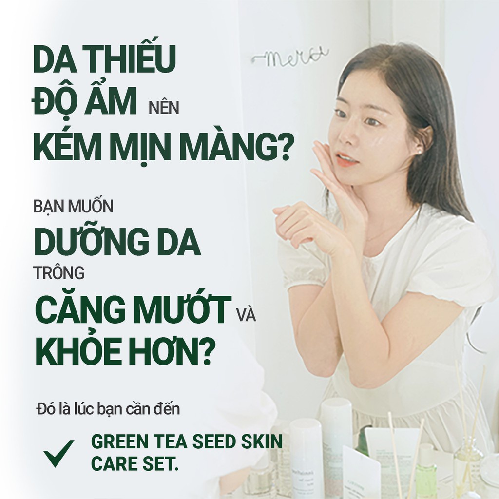 [Phiên bản Green Holidays] Bộ sản phẩm chăm da ẩm mượt trà xanh innisfree Green Tea Seed Skin Care Set