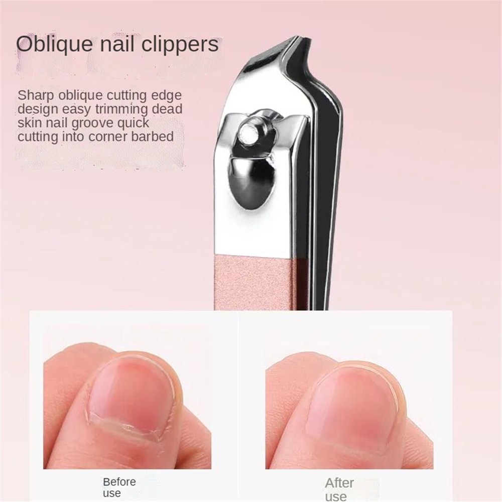 Dụng Cụ Cắt Móng Tay Mạ Vàng Hồng Bằng Thép Không Gỉ Tiện Dụng