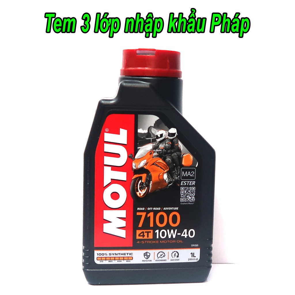 Nhớt Motul 7100 10W40 Tem 3 Lớp Nhập Khẩu Pháp Cho Xe Côn Tay Cao Cấp