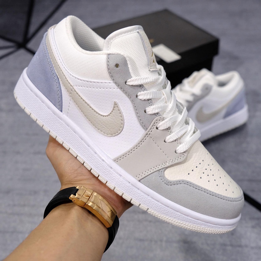 giày jordan cổ thấp sc, jordan 1 low paris nam nữ full bill, box