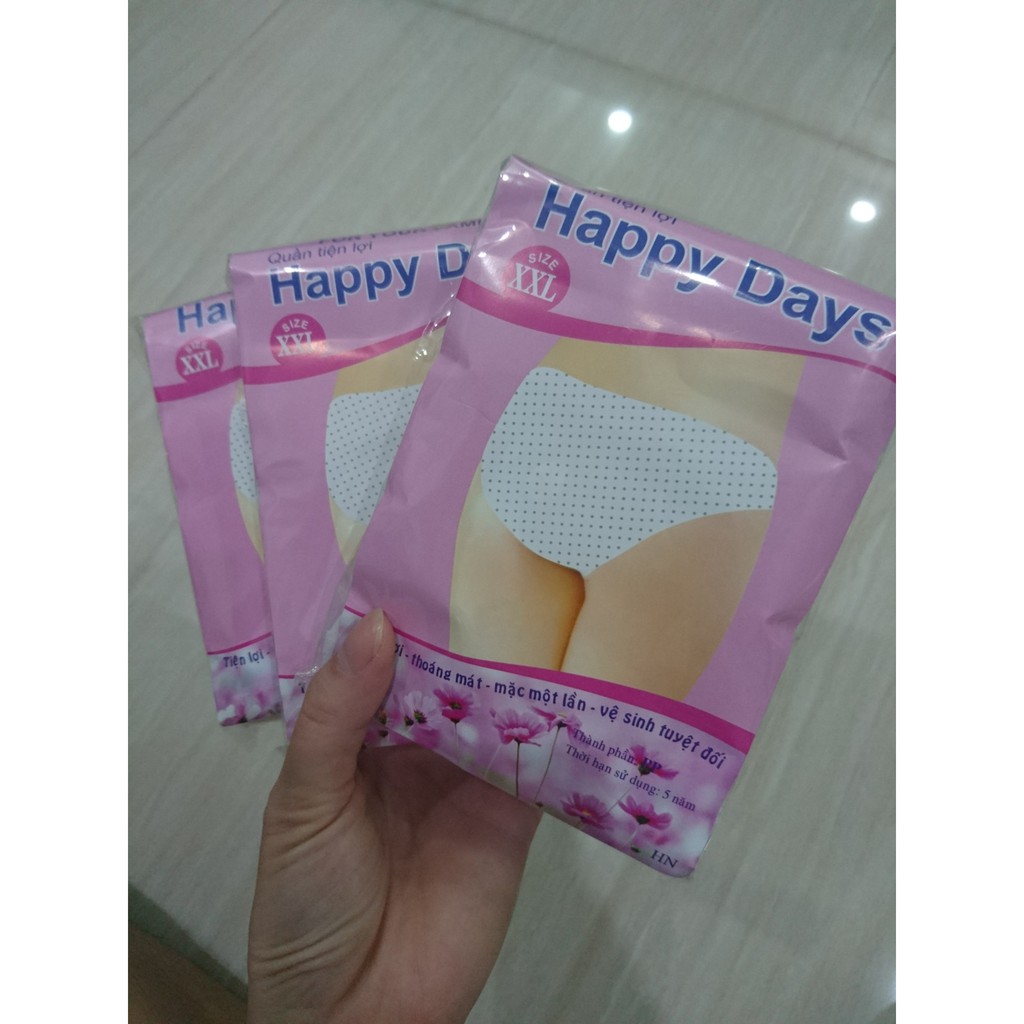 Combo 10 quần lót giấy Happy days (ĐỦ SIZE L -> XXXL)