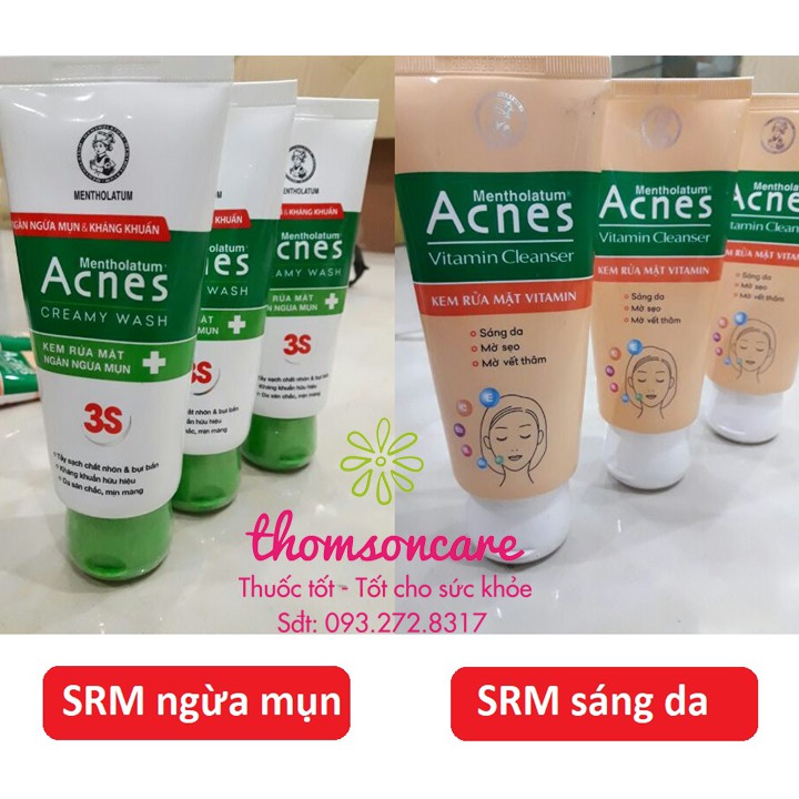 Sữa rửa mặt Acnes tuýp 100g trị mụn, sáng da
