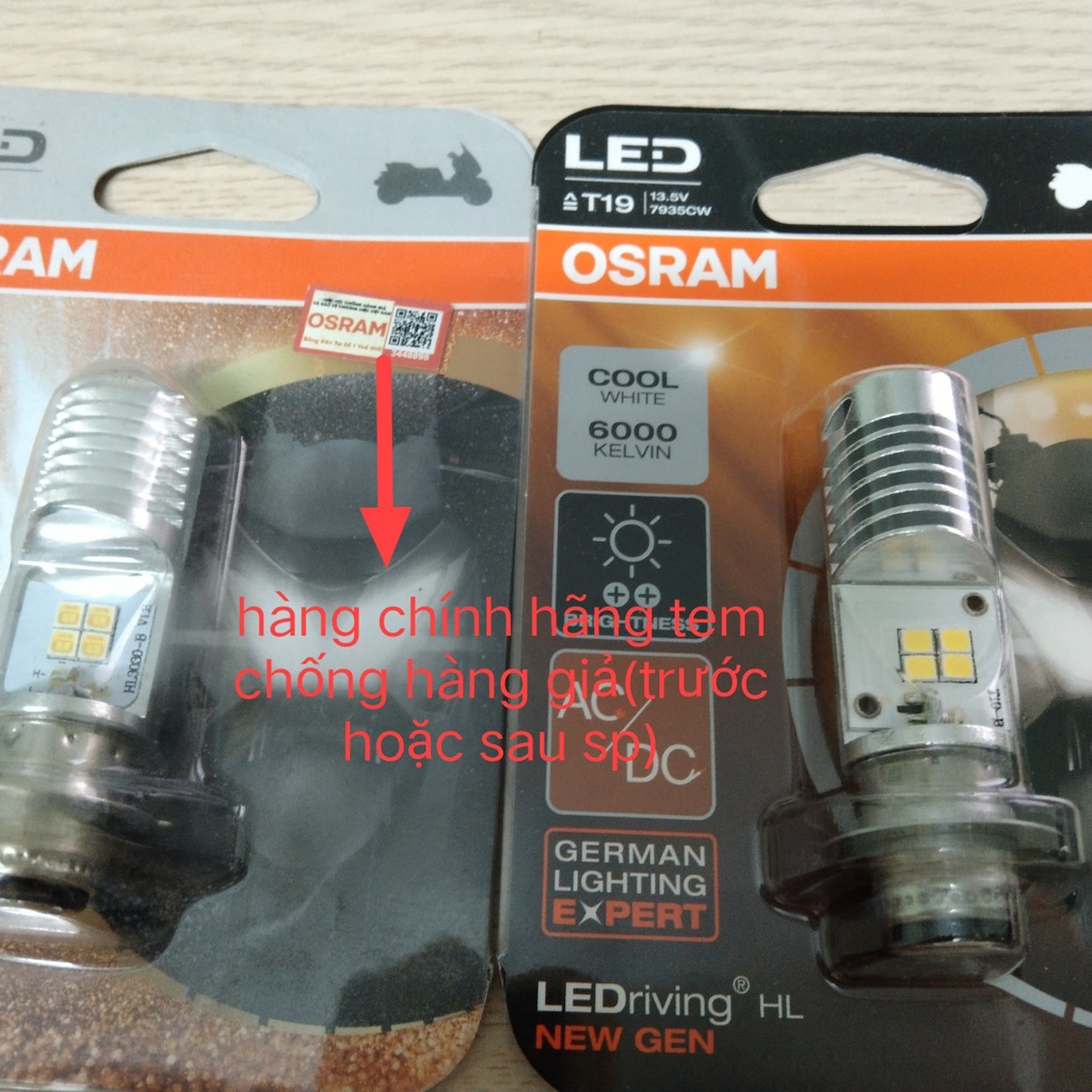 Bóng đèn LED OSRAM T19 Dream, Wave, Air Blade Thái tăng sáng trắng