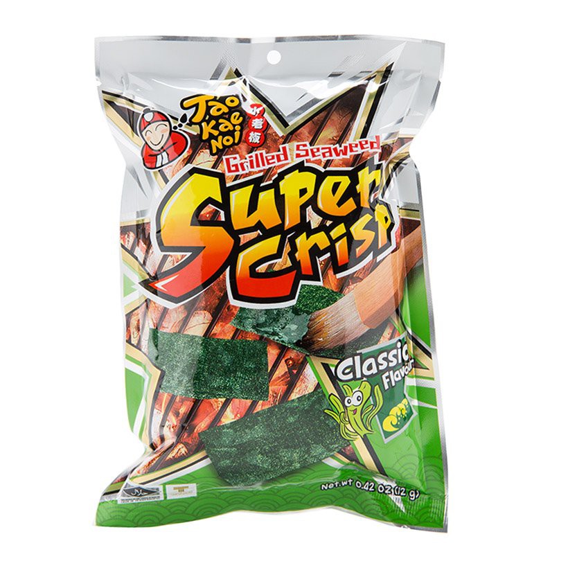 3 Vị Snack rong biển Taokaenoi Super Crisp 12g date tháng 8,9