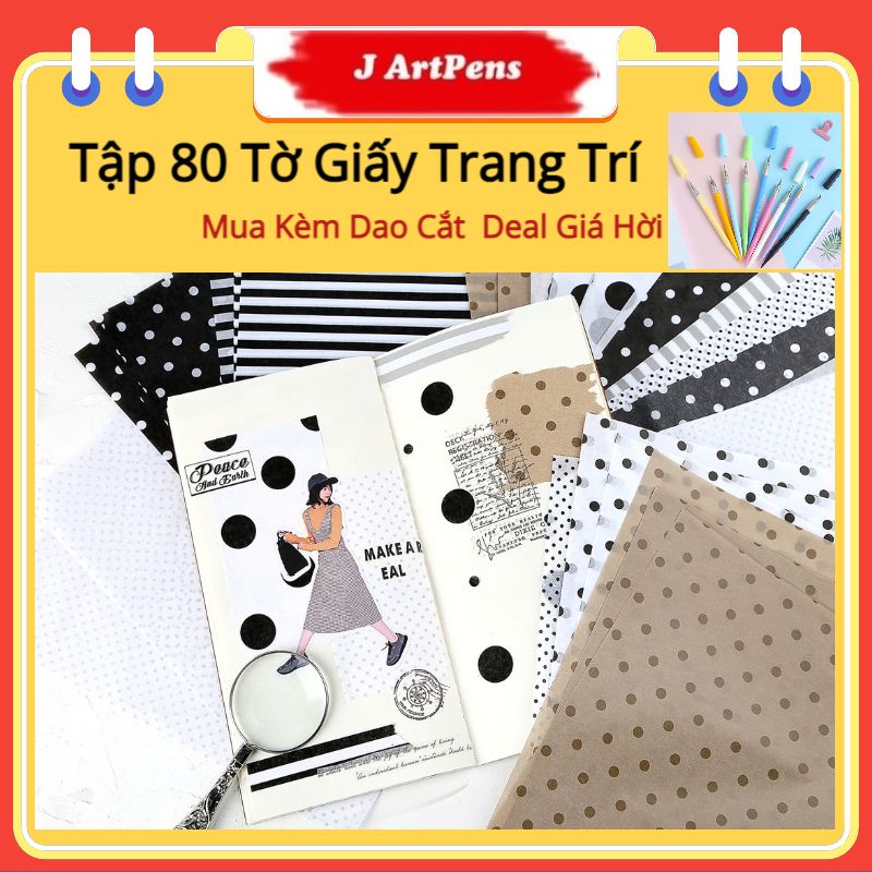 Tập 80 Tờ Giấy Trang Trí Bullet Journal Take Note Handmade Cơ Bản Khổ A5 (Shop J-ArtPens)