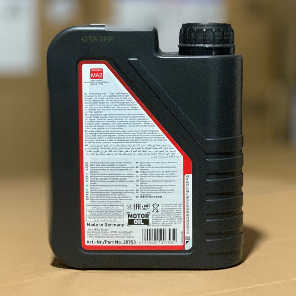 Nhớt Xe Máy LIQUI MOLY MOTORBIKE 4T SYNTH 10W40 STREET RACE Dung Tích 1000 ML