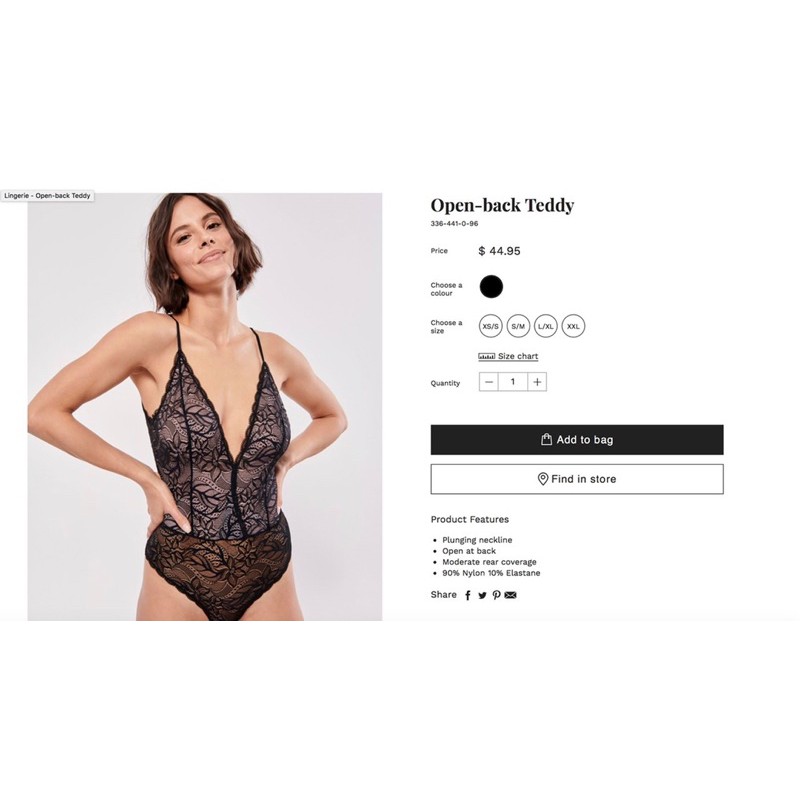 Bodysuit LVR Cổ V Khoét Lưng