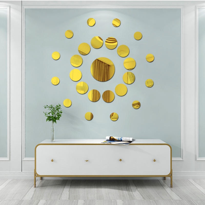 Bộ 30 Miếng Gương Dán Tường Acrylic 3D