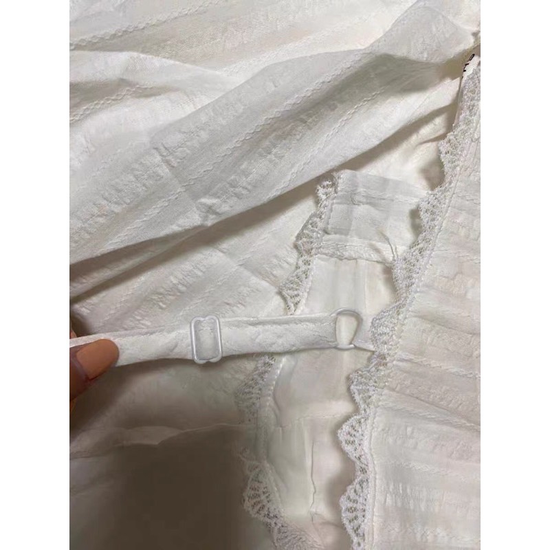 VÁY/ĐẦM TRẮNG 2 DÂY VIỀN REN ULZZANG[Order+Ảnh thật] | BigBuy360 - bigbuy360.vn